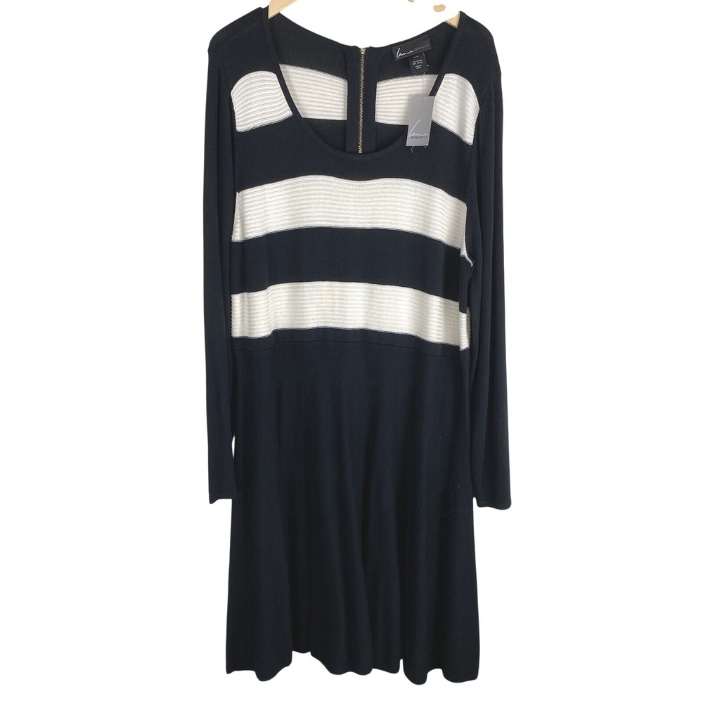 Lane Bryant Striped Ribbed Flowy Fit & Flare Mini Sweater Dress Size 18/20 (NWT)